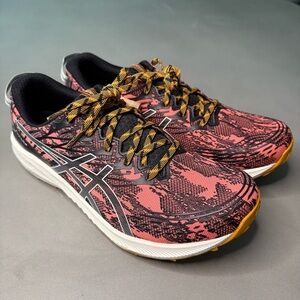 Asics Pink and Black Athletic Shoes with Cushioned Sole